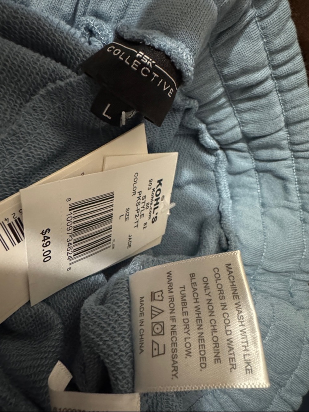 Women's Blue Jogger Pants - Picture 7 of 7